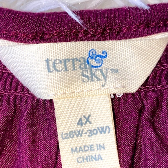 Terra & Sky Womens Plus Size Tiered Peasant Top Long Sleeve 4x 26/28 NWT - Picture 7 of 7